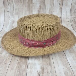 Vintage Country Gentleman Summer Woven Straw Hat size Medium